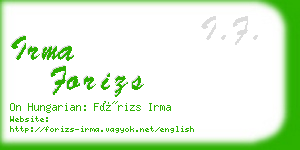 irma forizs business card